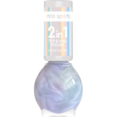 miss sporty lak na nehty 2 v 1 Glow Glitter 60 7 ml
