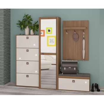 Модулно антре Domino L218 дъб хавана и кашмир супер гланц