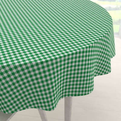 Biante bavlna okrúhly obrus Sandra SA-058 Zeleno-biele kocky 120cm