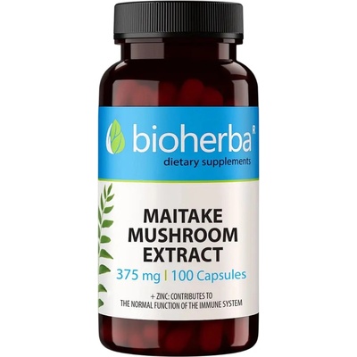 Bioherba Maitake Mushroom Extract, 375 mg, 100 капсули, Bioherba