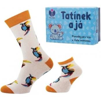 TATÍNEK A JÁ kojenecké a dospělé ponožky NOVIA v dárkové krabičce tukan 1 krabička