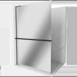 Mexen Kioto+ L преграда за душ с рафт Walk-in 100 x 200 cm, огледало, черно - 800-100-123-70-50 (800-100-123-70-50)