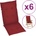 vidaXL Възглавници за стол 6 бр виненочервени 120x50x3 см плат (314115)