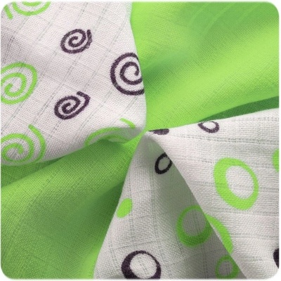 Kikko Bambusové plienkové obrúsky 30 x 30 cm Spirals&Bubbles Lime Mix 9 ks