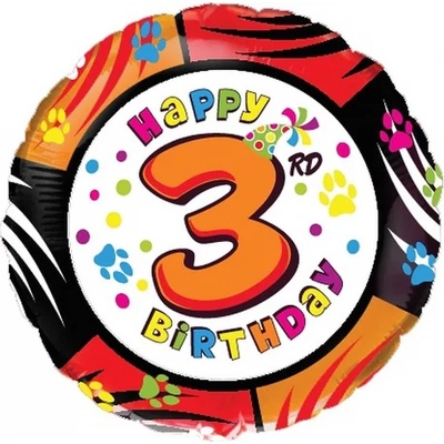 Flexmetal Балон от фолио - Честит рожден ден 3-ти