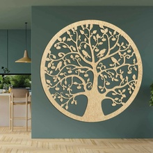 Dřevěný kruhový strom života na zeď | ARBOR: Překližka Topol - Honey 3071 30 cm 4546-101238 PR0382