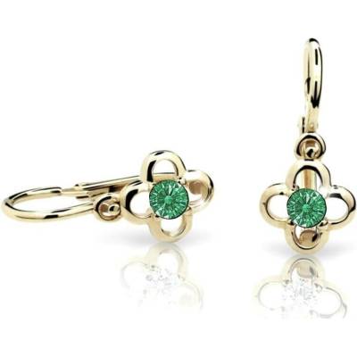 Cutie Jewellery zlaté dětské náušnice C1944-10-X-1 zelená