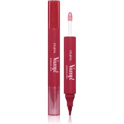 PUPA Vamp! Lip Marker Duo маркер за устни с блясък цвят 005 Cherry Granita 1.4ml