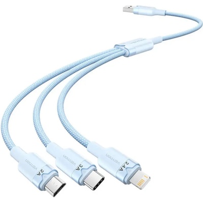 Vention USB 2.0 A към 3в1 3A кабел Vention CTPLG 1.5M (син) (CTPLG)