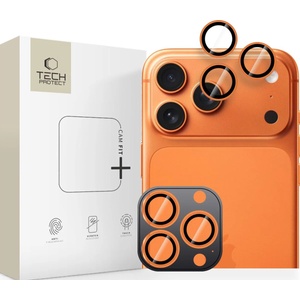 Tech-protect CAMRING FIT+ Капак за камера iPhone 14 Pro/Max, 15 Pro/Max, 16 Pro/Max, 17 Pro/Max Cosmic Orange (5906302334056)