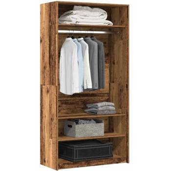 vidaXL Гардероб, старо дърво, 100x50x200 см, инженерно дърво (3318624)