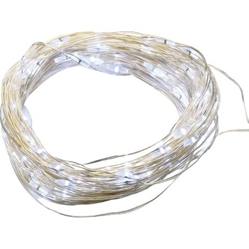 ACA Lighting LED dekoračná strieborná girlanda 300 LED 8 funkciou studená biela farba 30m 230V IP44