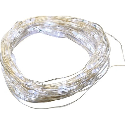 ACA Lighting LED dekoračná strieborná girlanda 300 LED 8 funkciou studená biela farba 30m 230V IP44