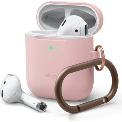 elago Защитен калъф Elago Skinny Silicone Hang Case за Apple Airpods / Apple Airpods 2, розов (EAPSK-HANG-LPK)
