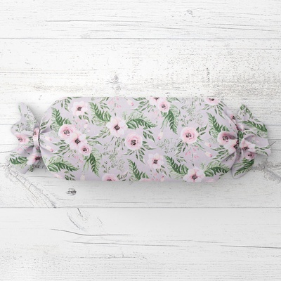 Biante Vankúš valec bonbon Sandra SA-178 Kvitnúce ruže na sivom 15x40