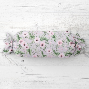 Biante Vankúš valec bonbon Sandra SA-178 Kvitnúce ruže na sivom 15x60