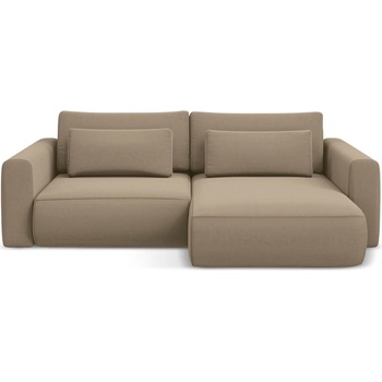 makamii Светлокафяв кадифен разтегателен ъглов диван с място за съхранение (десен ъгъл) Kapua - Makamii (KAPUA_RCF_S_3_P1_C20)