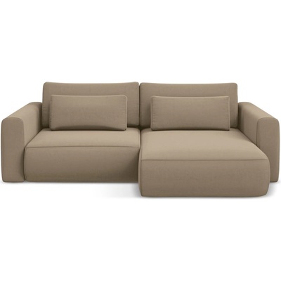 makamii Светлокафяв кадифен разтегателен ъглов диван с място за съхранение (десен ъгъл) Kapua - Makamii (KAPUA_RCF_S_3_P1_C20)