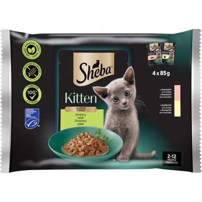 Sheba Kitten Chicken & Salmon in Gravy 4 x 85 g