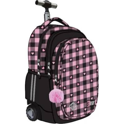 St. Majewski Раница за училище тролей St. Majewski St. Right Pink Checkered, 44 см