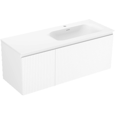 Mexen Rivel баня шкаф 120 см с мивка Vela дясна, 1S, 1D, набразден, бял мат - 91A23-12047-3-BBFF01-W23P01 (91A23-12047-3-BBFF01-W23P01)