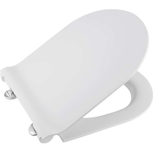 SAPHO GSI Norm/Pura - Седалка за тоалетна чиния Slim, Softclose, дуропласт, бяло/хром MS86CSN11 (MS86CSN11)