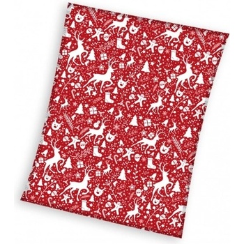 Carbotex Supersoft vianočná flísová deka RED Coral