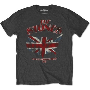 Rolling Stones tričko Union Jack US Map Šedá