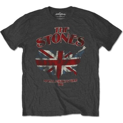 Rolling Stones tričko Union Jack US Map Šedá