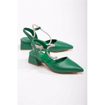 Moda Trend Дамски сандали с ток - Зелени #370781 (370781_Зелен)