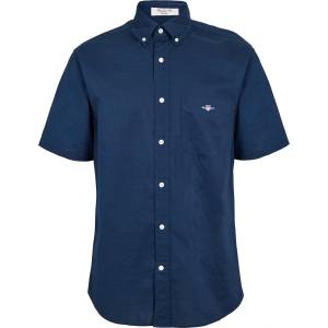 Gant Риза с къс ръкав Gant Men's Classic Poplin Short Sleeve Shirt - Marine 410
