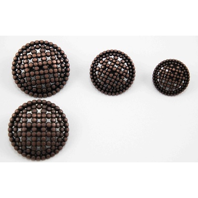 Luxusný gombík so spodným prišitím - matná meď - priemer 2,7 cm