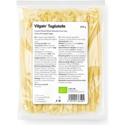 Vilgain Tagliatelle těstoviny bio vaječné semolinové 250 g – Zboží Mobilmania