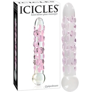 Icicles No. 7 - стъклено дилдо с перли