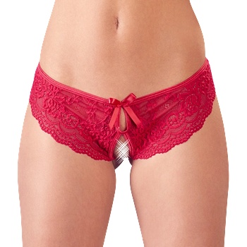 Cottelli Collection Дантелени бикини с отворено дъно Scarlet Whisper, S