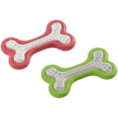Ferplast Feplast Dog Bone - Гумена играчка за кучета за зъби във формата на кокал - 10 см. /червен, зелен/