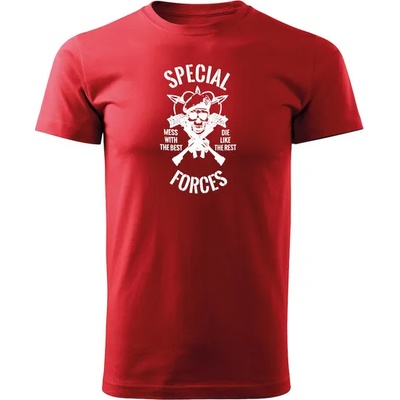 DRAGOWA Тениска с къс ръкав Special Forces, червена, 160 г/м2 (6460)