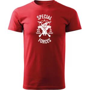 DRAGOWA Тениска с къс ръкав Special Forces, червена, 160 г/м2 (6460)