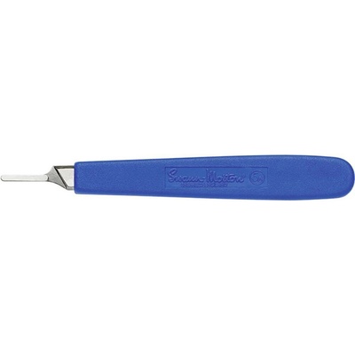 rukojeť skalpelu 130 mm nikl, plast modrá 1 ks
