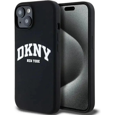 DKNY Кейс DKNY Liquid Silicone White Printed Logo MagSafe за iPhone 15 / 14 / 13, черен (3666339266691)