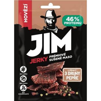 Jim Jerky hovězí s příchutí 3 druhy pepře 23 g