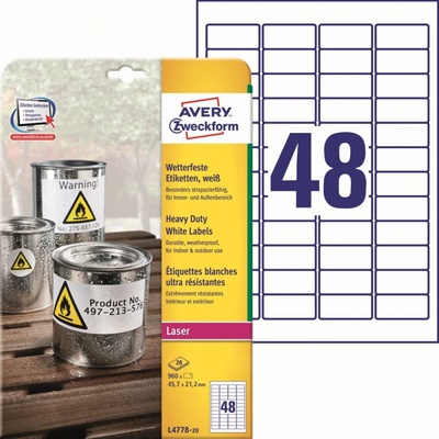 Avery Zweckform 20 listů, A4, bílé L4778-20