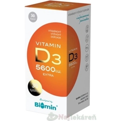 Calcibone Vitamin D3 EXTRA 5600 IU silná dávka vitamínu D 30 kapsúl