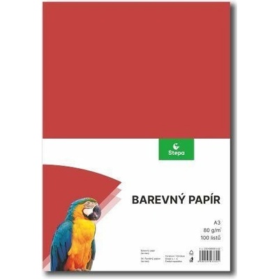 Papír pro výtvarku A3/80g červený 100 listů