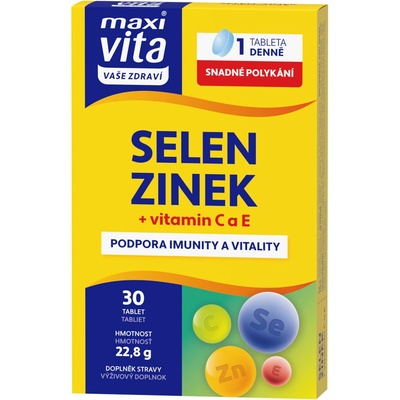 Maxi Vita Selén + zinok + vitamín C a E 30 tabliet