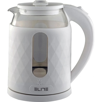 Elite Електрическа кана elite gek-1228w, Стъклен корпус, Бял (71228)