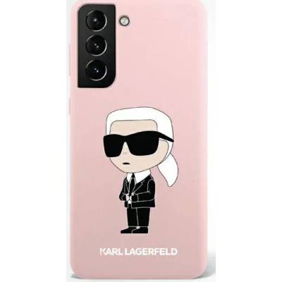 KARL LAGERFELD Samsung Galaxy S23 Ultra твърд розов силиконов калъф Ikonik (KLHCS23LSNIKBCP)