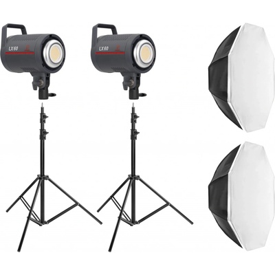 Jinbei LX 60 LED trvalé světlo + stativy, LF Octaboxy