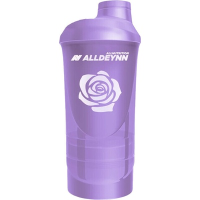 ALLNUTRITION ALLDEYNN Shaker 600 ml + 350 ml fialov / Vcedln ejkry / Prhledn 3-dln multifunkn ejkr