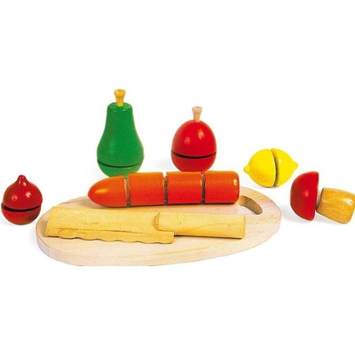 Small Foot dřevěné potraviny krájená zelenina